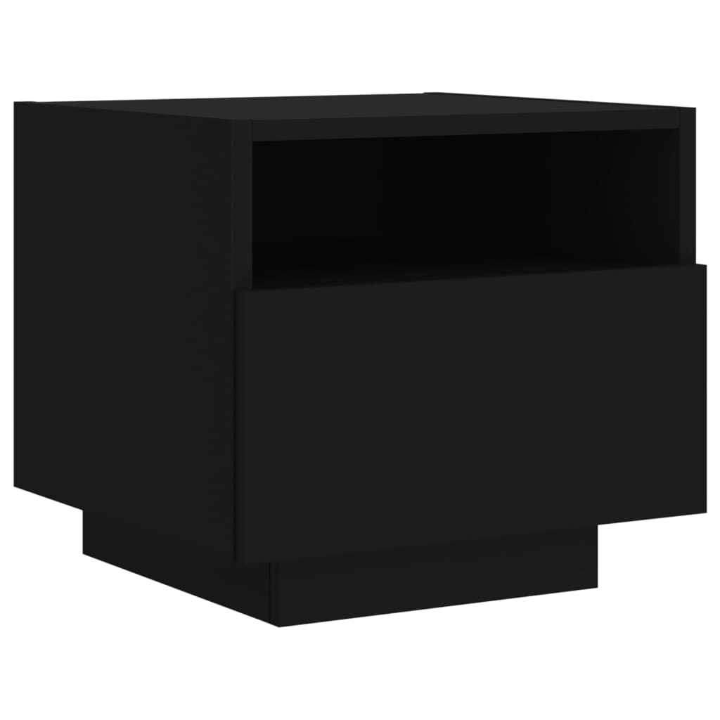Bedside tables with LED lights 2 pcs. Black 40x39x37 cm
