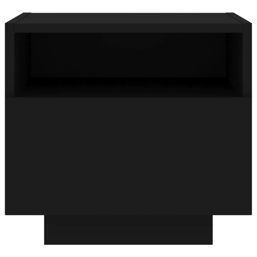 Bedside tables with LED lights 2 pcs. Black 40x39x37 cm