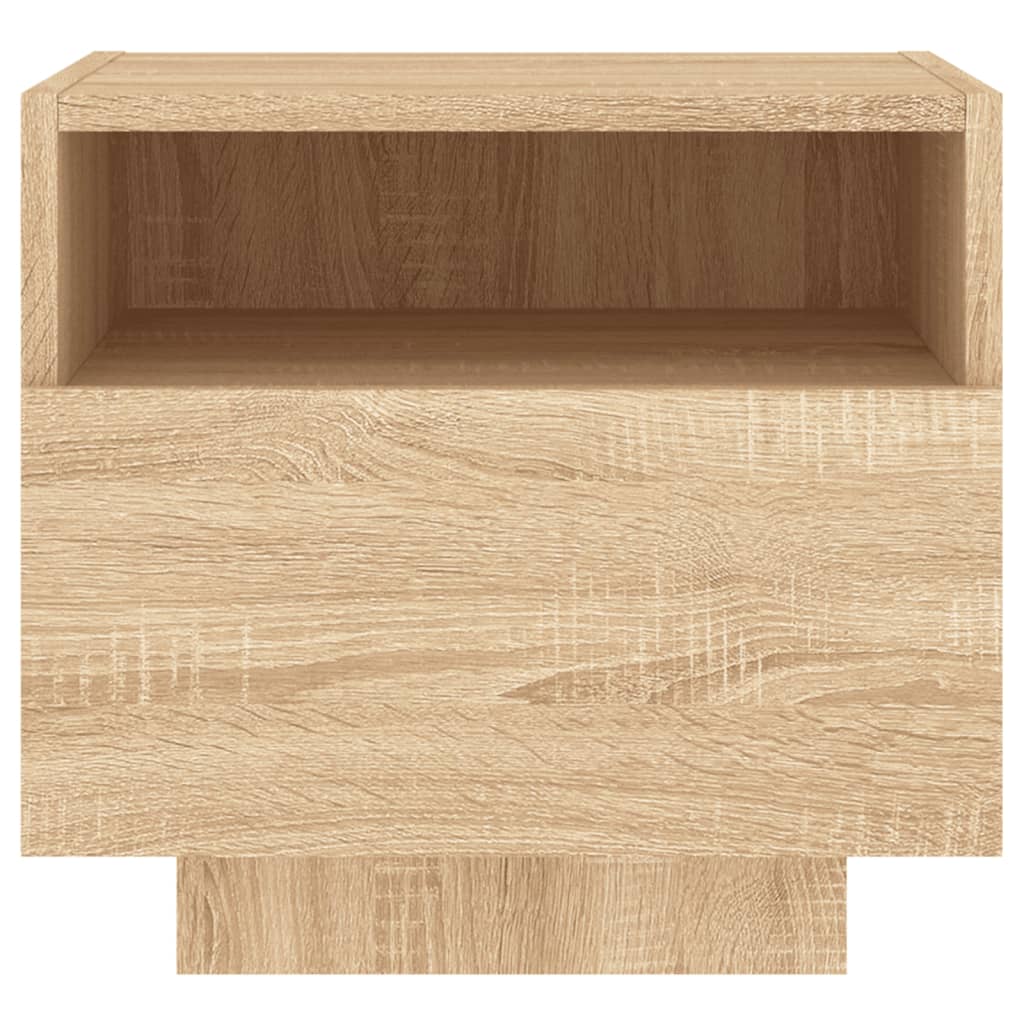 Bedside table with LED lights Sonoma oak 40x39x37 cm