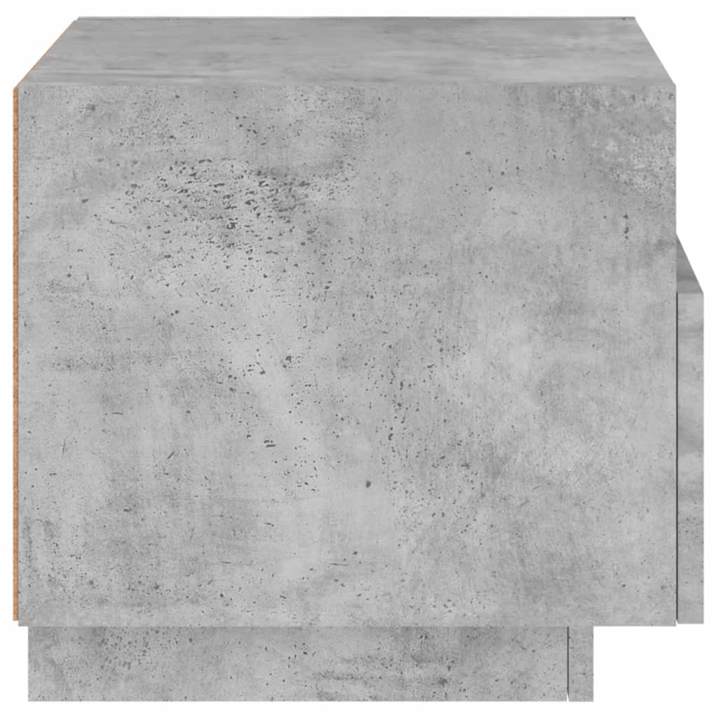 Bedside table with LED lights concrete grey 40x39x37 cm