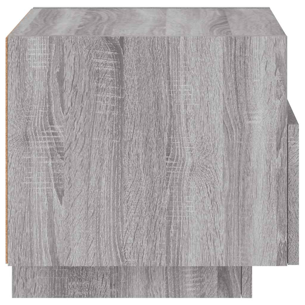 Nachttische mit LED-Leuchten 2 Stk. Grau Sonoma 40x39x37 cm