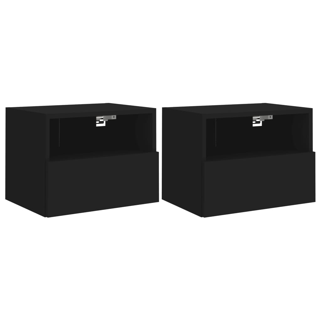 Armoires murales TV 2 pcs. Noir 40x30x30 cm en bois