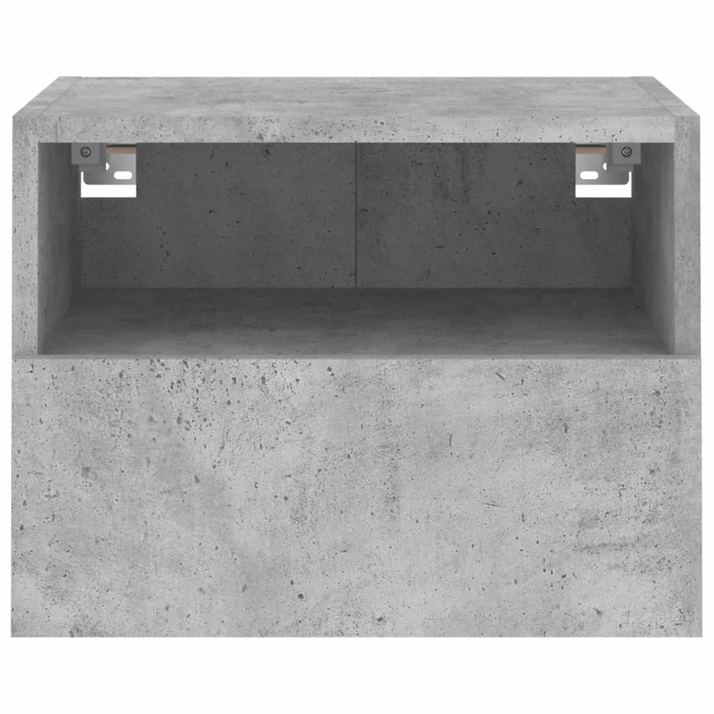 Meubles muraux TV 2 pièces. Matériau bois gris béton 40x30x30 cm.