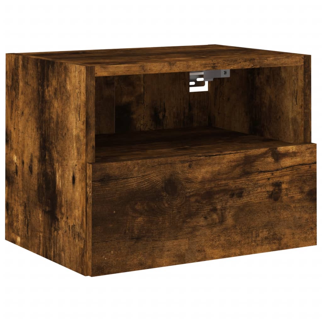 Meubles muraux TV 2 pièces Chêne fumé 40x30x30 cm matériau bois.