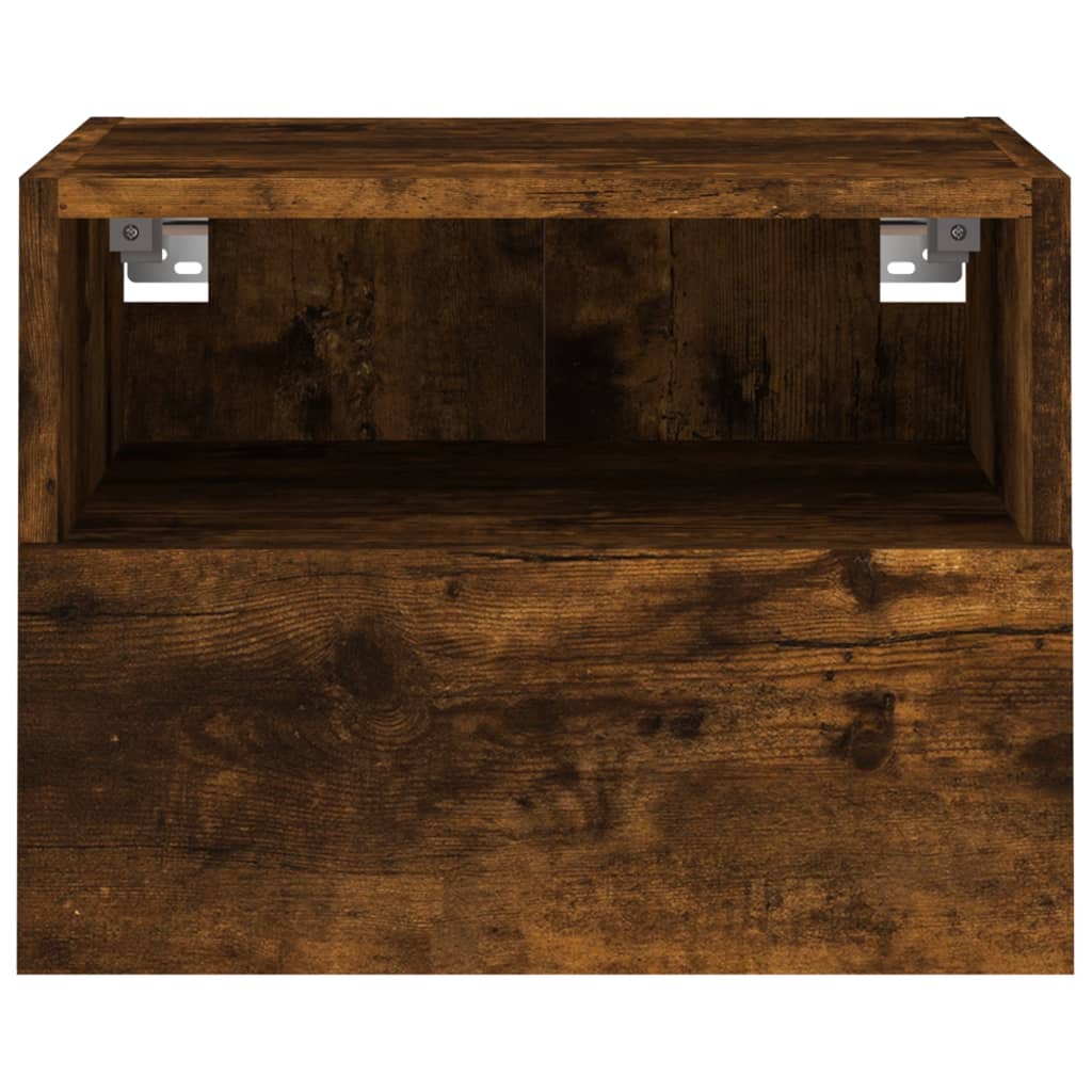 Meubles muraux TV 2 pièces Chêne fumé 40x30x30 cm matériau bois.