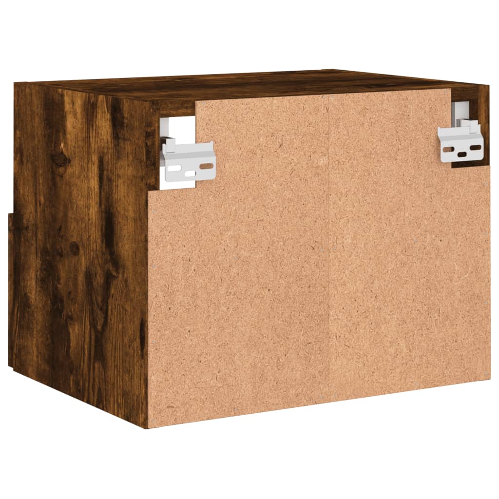 Meubles muraux TV 2 pièces Chêne fumé 40x30x30 cm matériau bois.