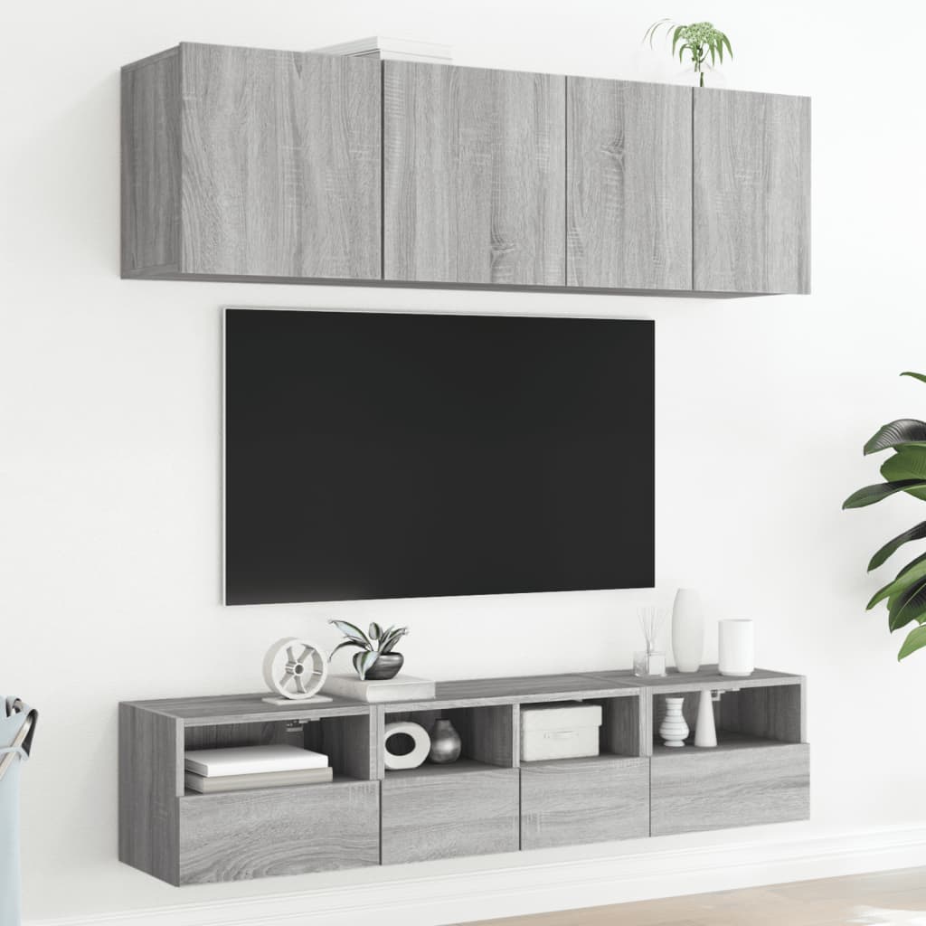 Armoires murales TV 2 pcs. Gris Sonoma 40x30x30 cm matériau bois