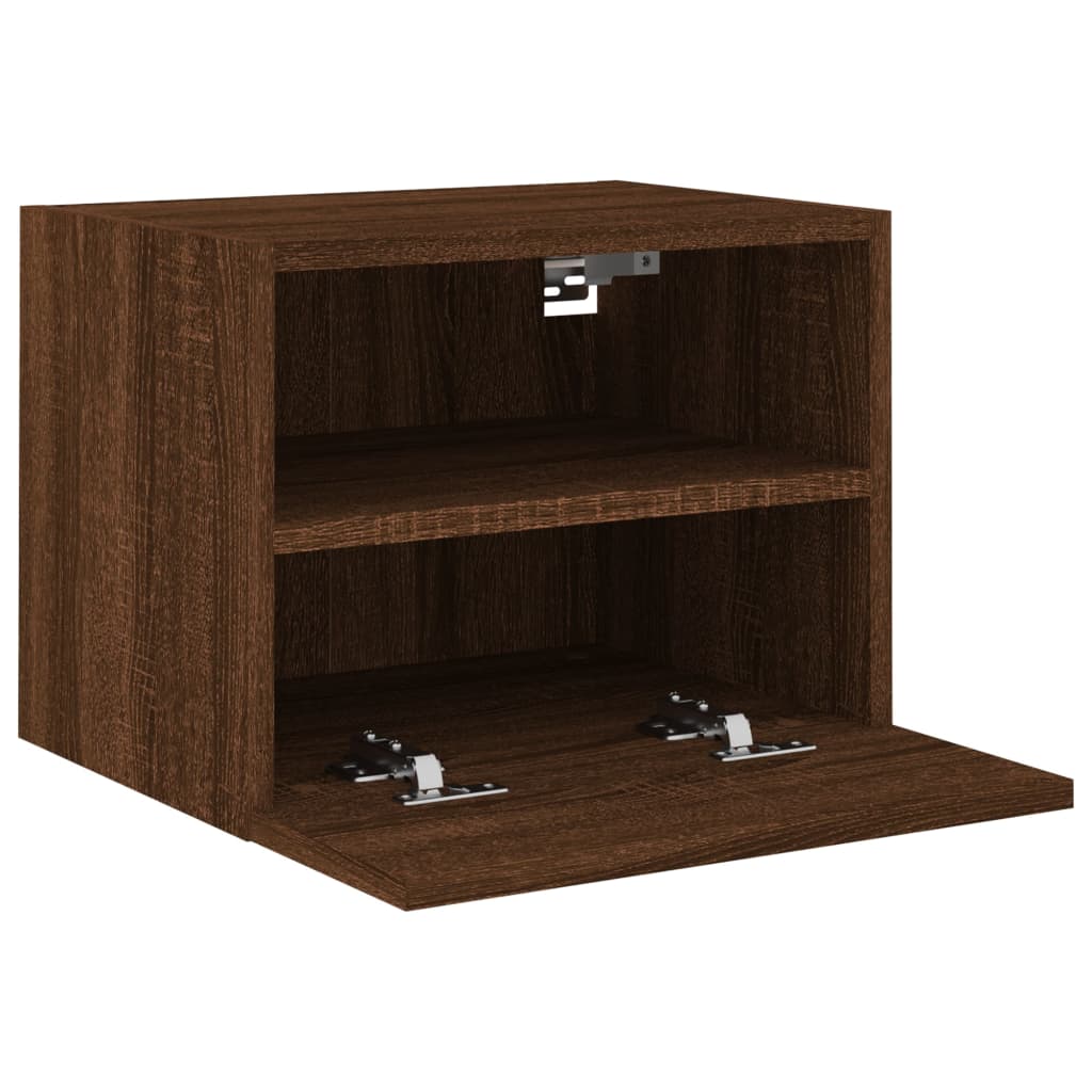 Meubles TV muraux 2 pièces aspect chêne marron 40x30x30 cm