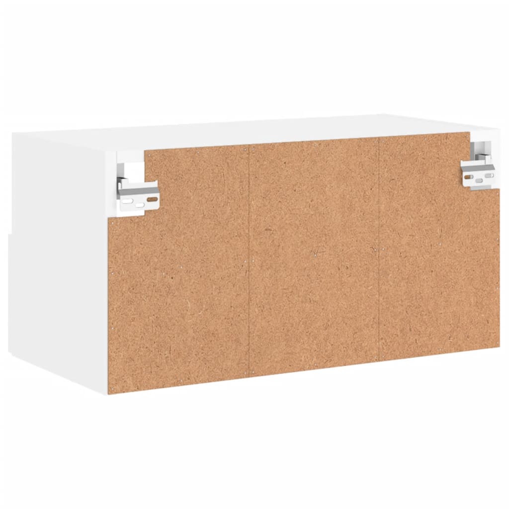 Meuble TV mural blanc 60x30x30 cm en bois