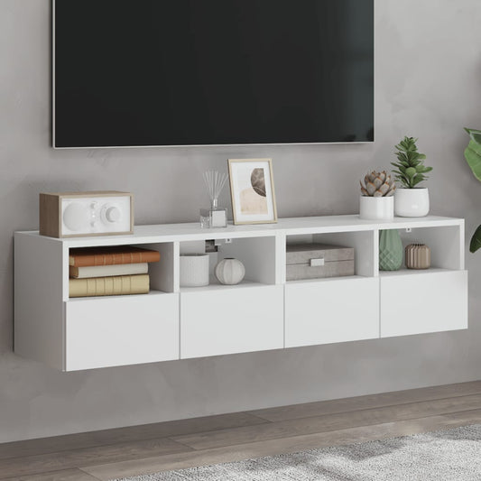 Meubles muraux TV 2 pièces blanc 60x30x30 cm matériau bois