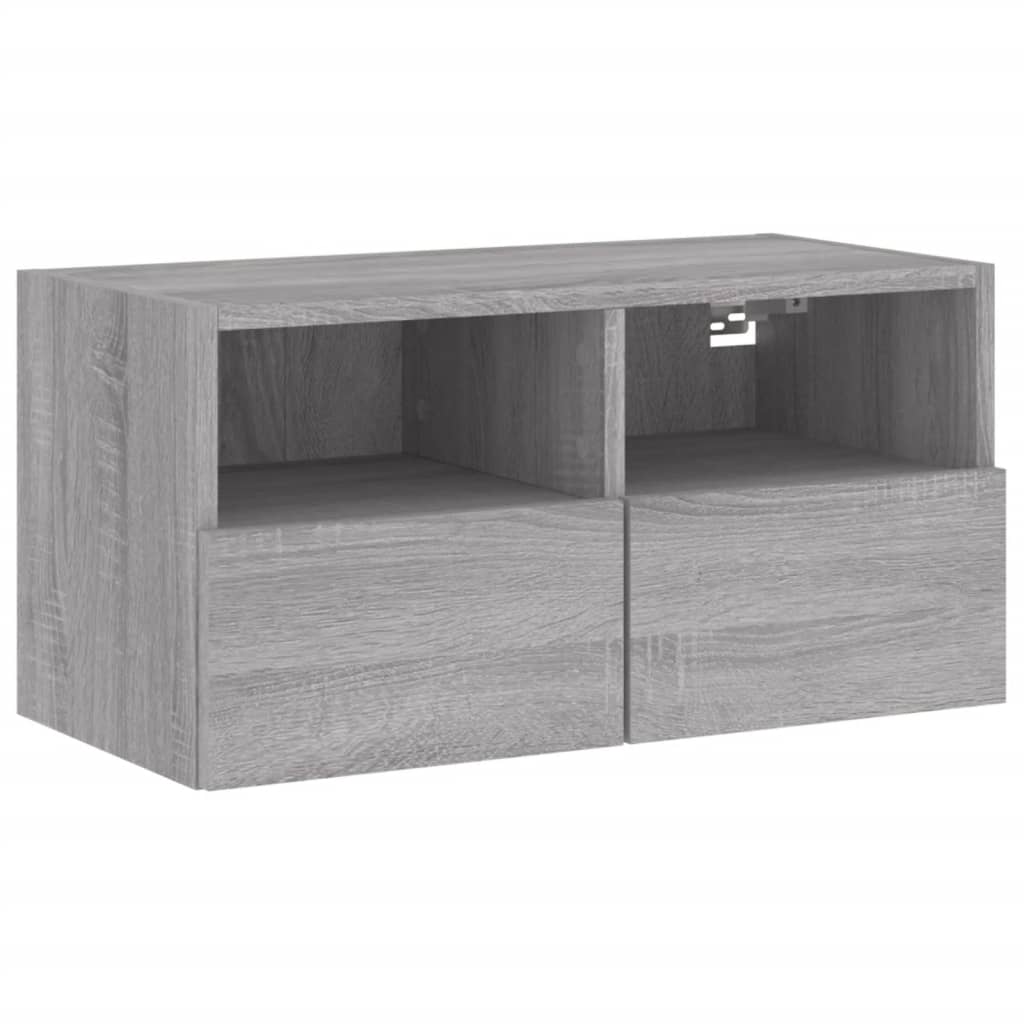 Meuble TV mural gris Sonoma 60x30x30 cm en bois