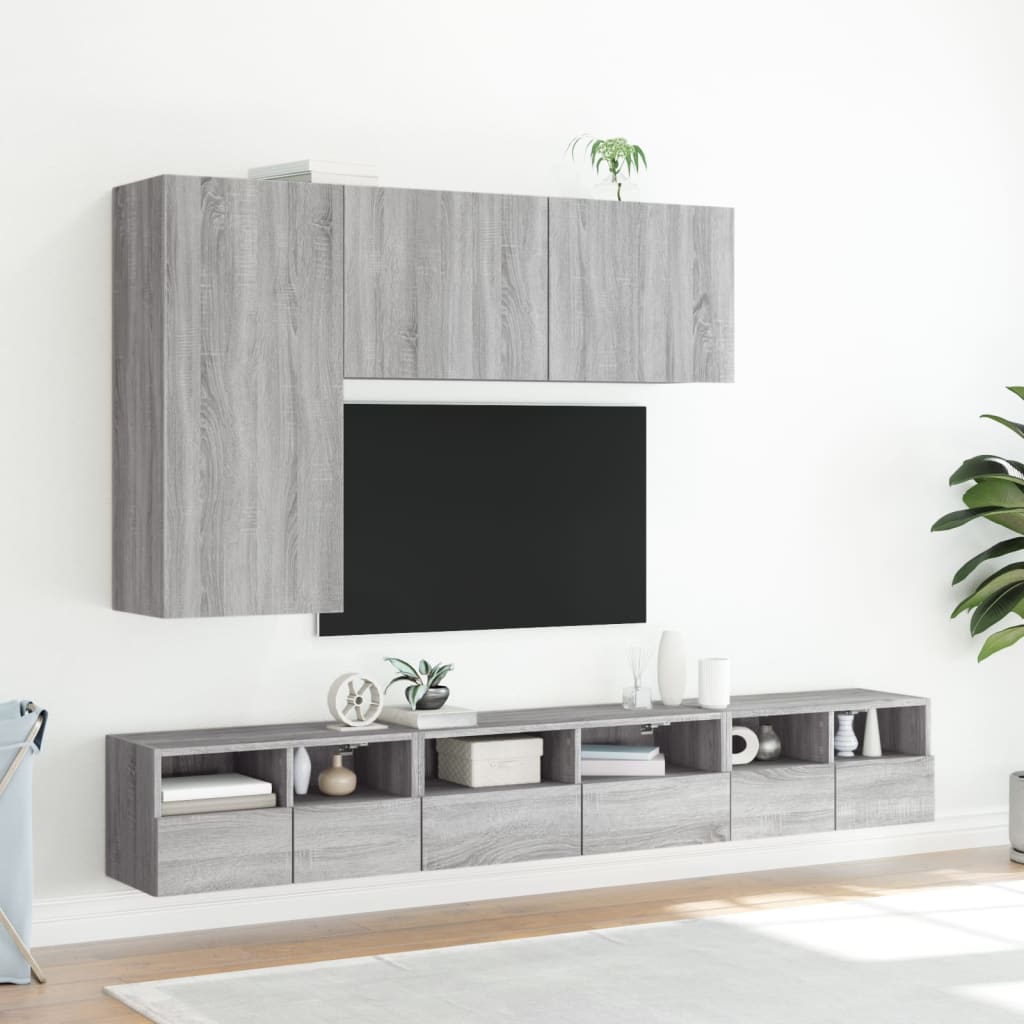 Meuble TV mural gris Sonoma 60x30x30 cm en bois