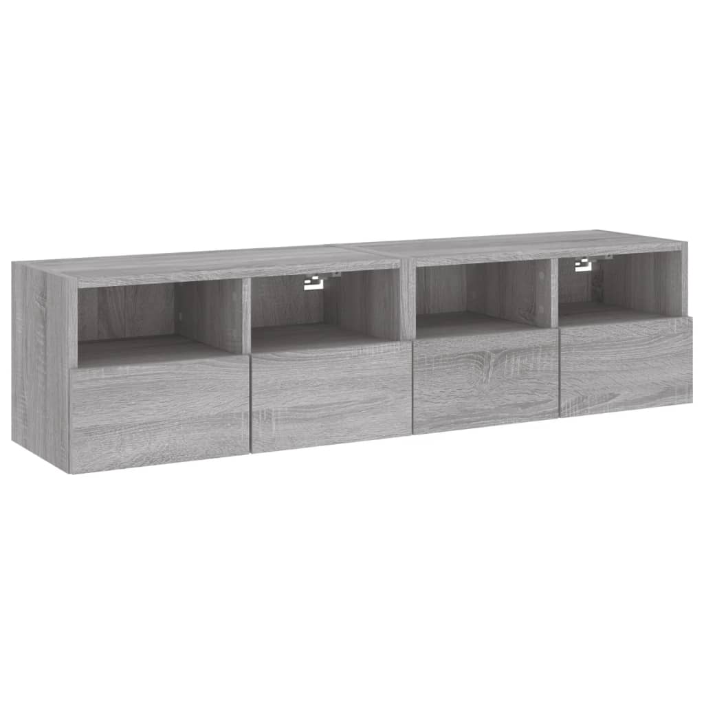 Armoires murales TV 2 pcs. Gris Sonoma 60x30x30 cm matériau bois