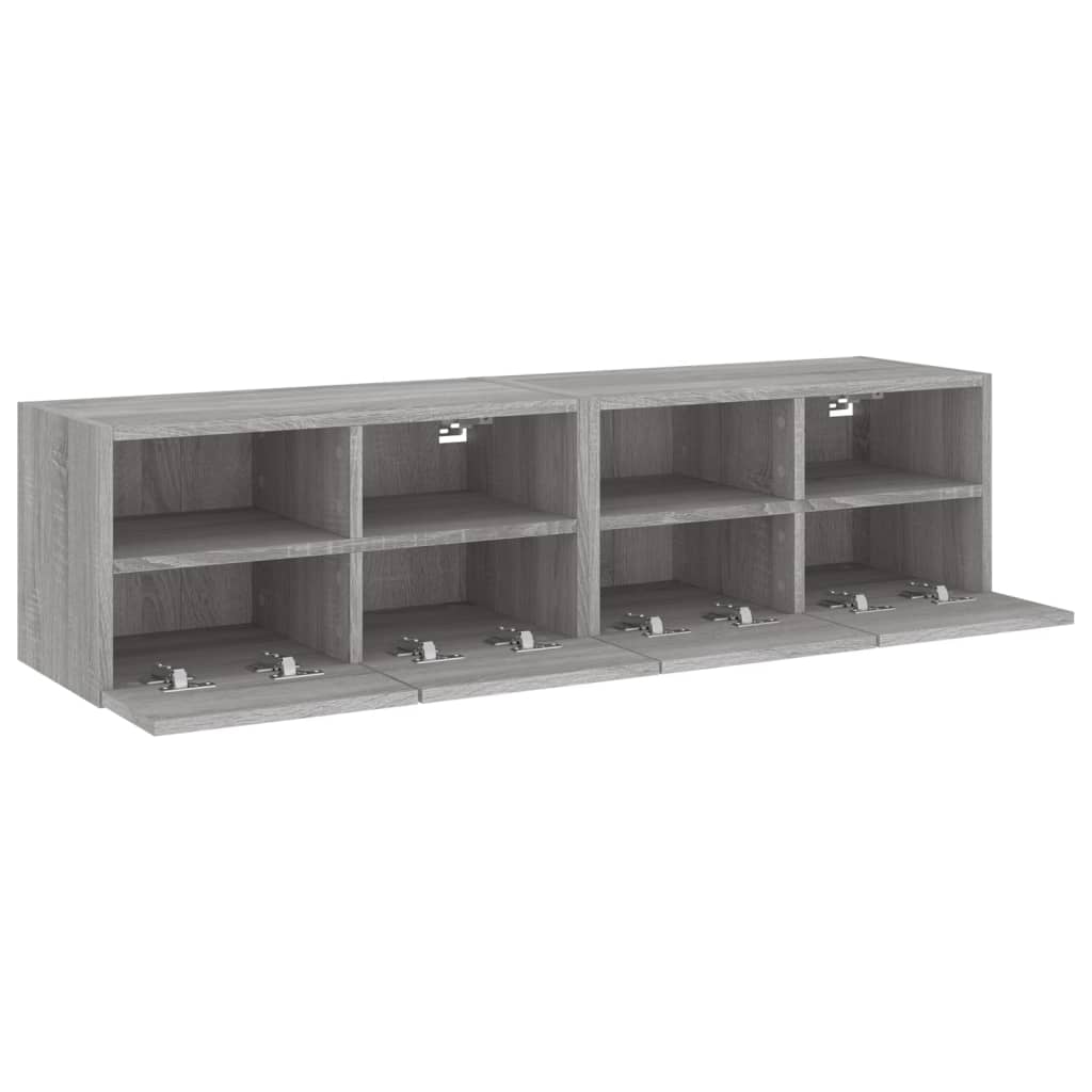 Armoires murales TV 2 pcs. Gris Sonoma 60x30x30 cm matériau bois