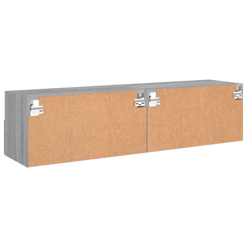 Armoires murales TV 2 pcs. Gris Sonoma 60x30x30 cm matériau bois