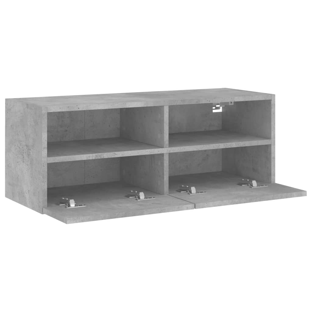 TV-Wandschrank Betongrau 80x30x30 cm Holzwerkstoff