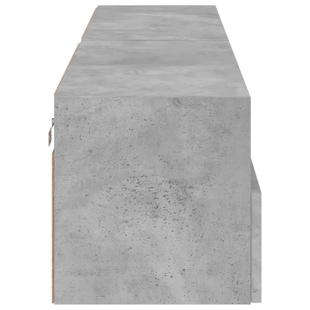 Meubles muraux TV 2 pièces. Matériau bois gris béton 80x30x30 cm.