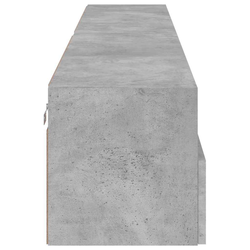 Meubles muraux TV 2 pièces. Matériau bois gris béton 100x30x30 cm.