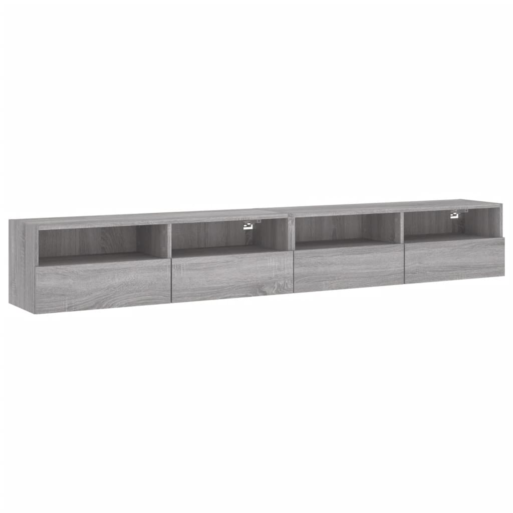 Armoires murales TV 2 pcs. Gris Sonoma 100x30x30 cm matériau bois