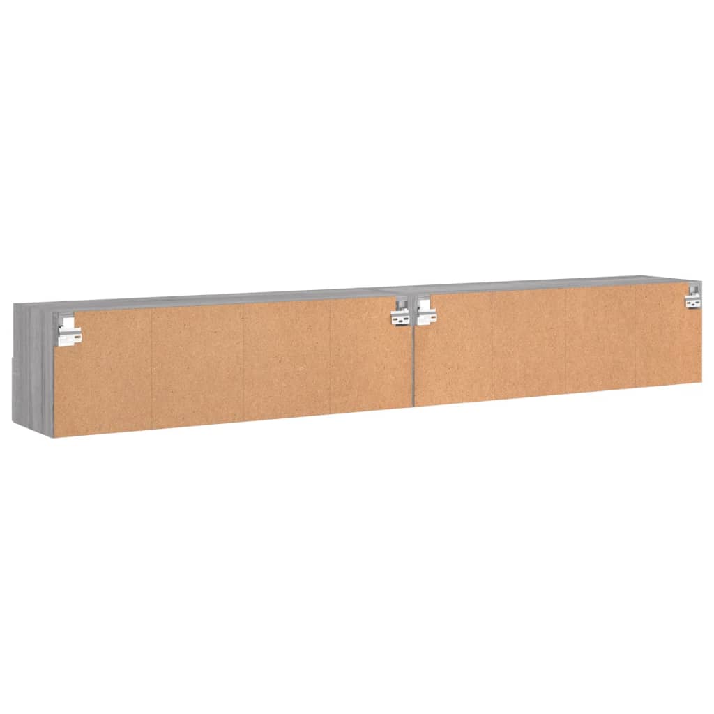 Armoires murales TV 2 pcs. Gris Sonoma 100x30x30 cm matériau bois