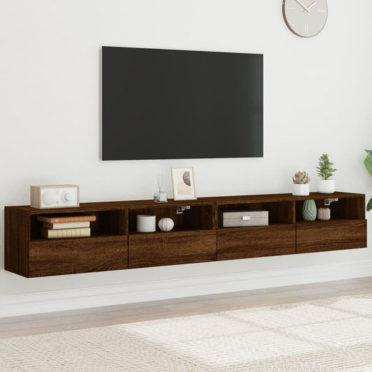TV-Wandschränke 2 Stk. Braun Eiche-Optik 100x30x30 cm