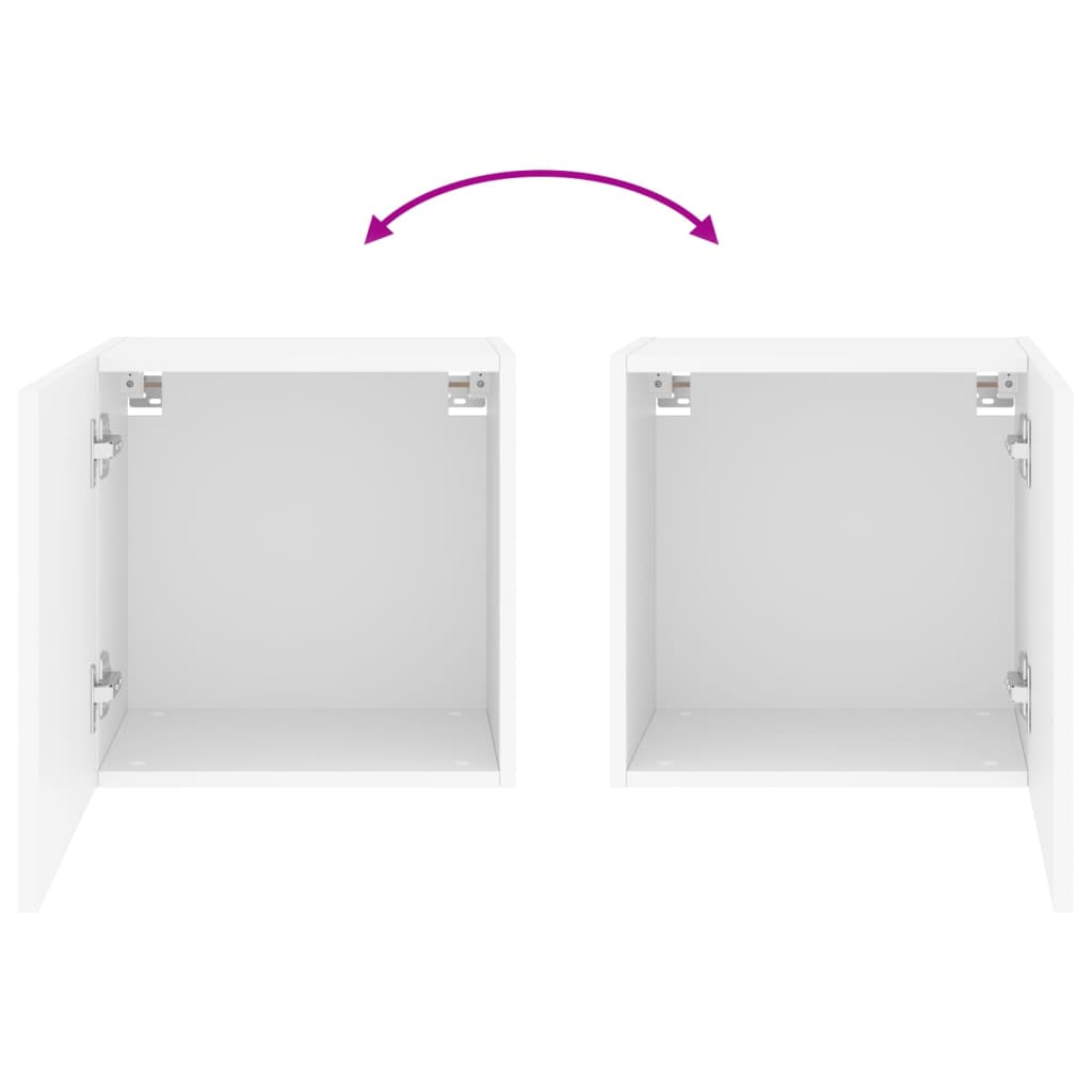 Meubles muraux TV 2 pièces blanc 40,5x30x40 cm matériau bois