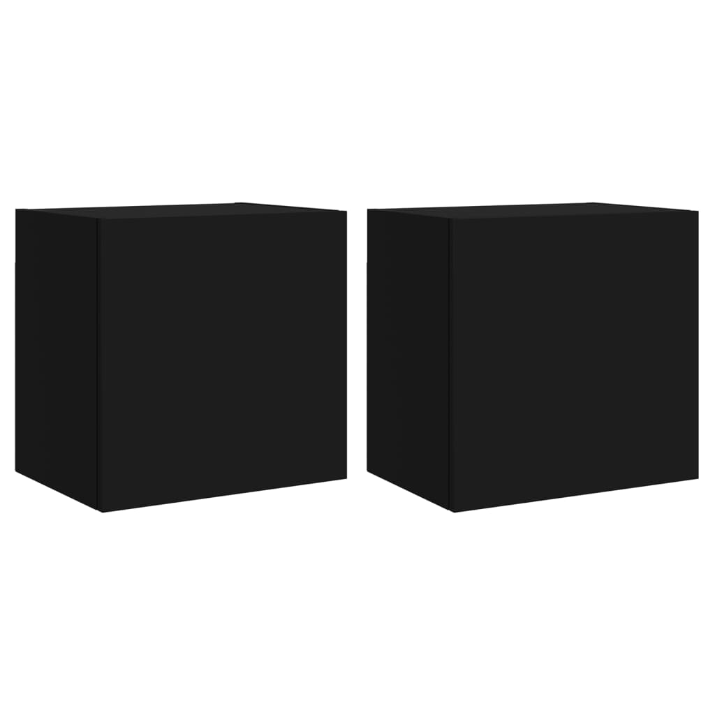 Meubles muraux TV 2 pièces noir 40,5x30x40 cm matériau bois