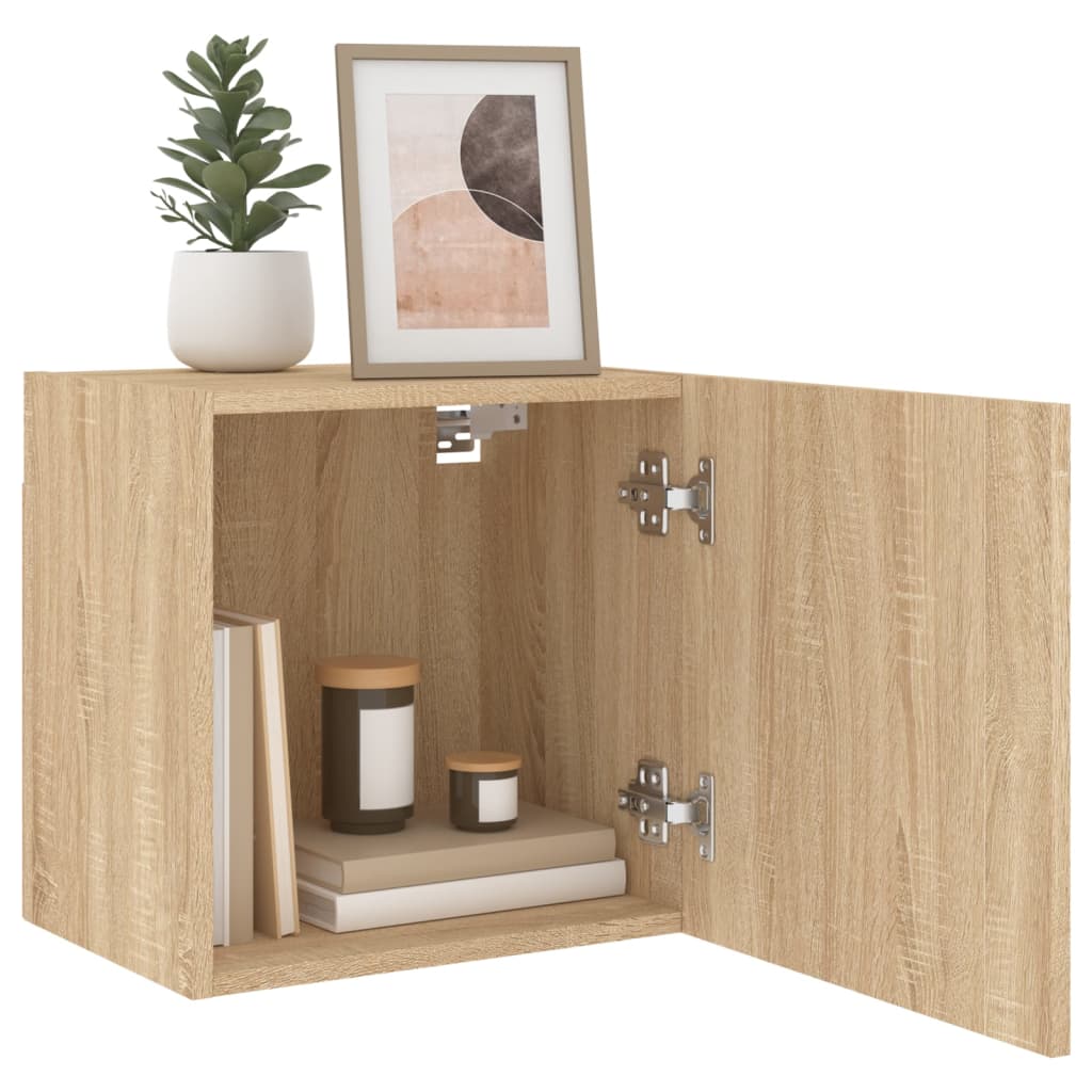 Meubles muraux TV 2 pièces chêne Sonoma 40,5x30x40 cm matériau bois.