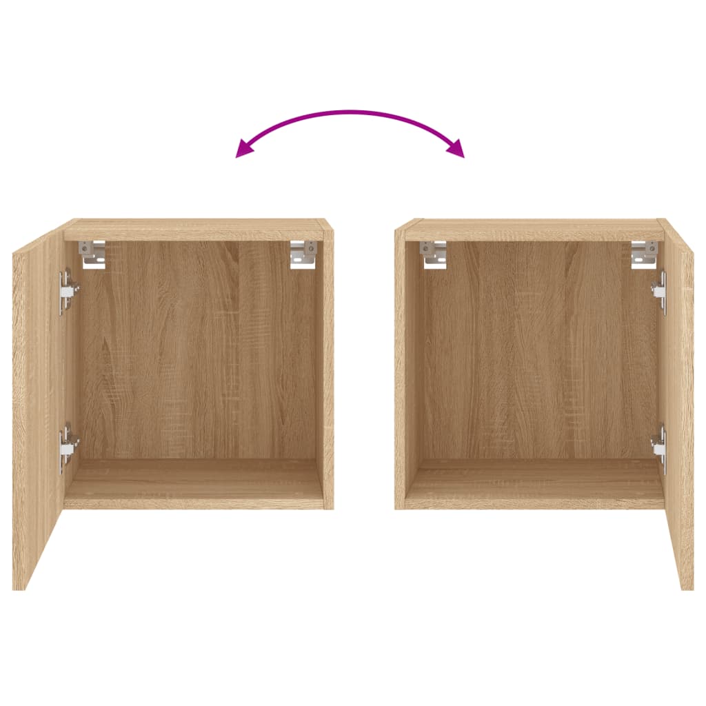 Meubles muraux TV 2 pièces chêne Sonoma 40,5x30x40 cm matériau bois.