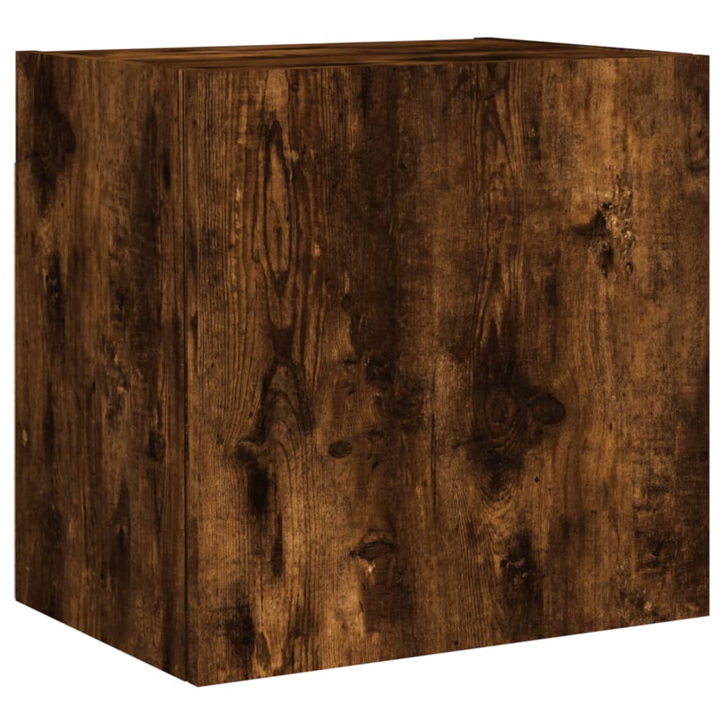 Meubles muraux TV 2 pièces Chêne fumé 40,5x30x40 cm matériau bois.