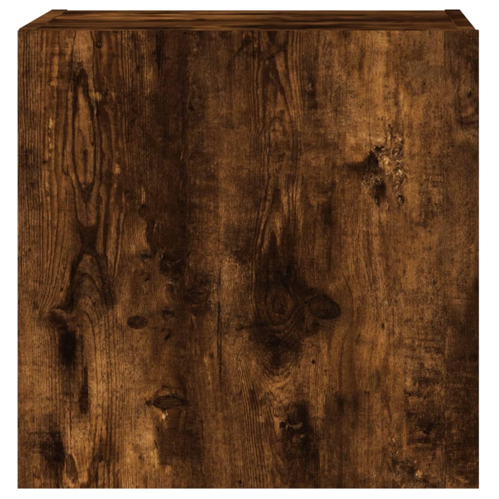 Meubles muraux TV 2 pièces Chêne fumé 40,5x30x40 cm matériau bois.