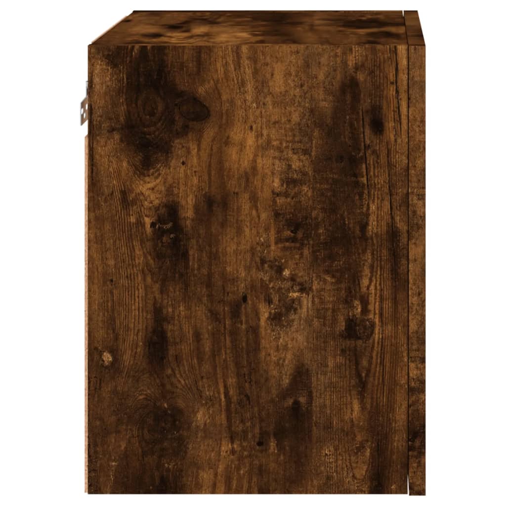 Meubles muraux TV 2 pièces Chêne fumé 40,5x30x40 cm matériau bois.