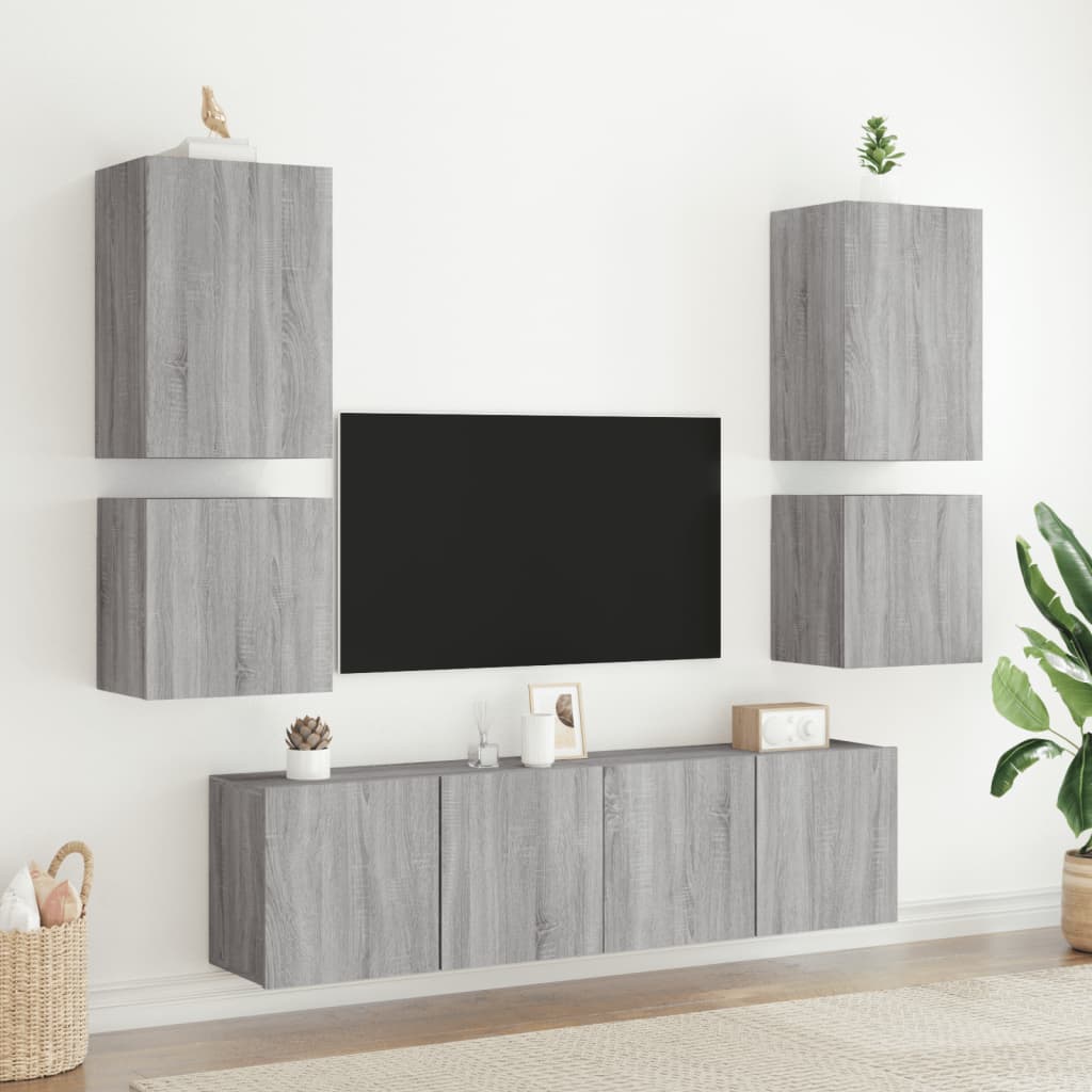 Meuble TV mural gris Sonoma 40,5x30x40 cm en bois