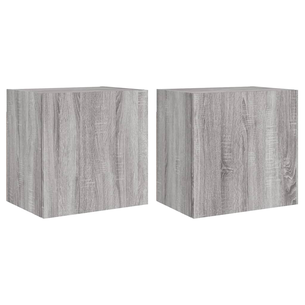 Armoires murales TV 2 pcs. Gris Sonoma 40,5x30x40 cm matériau bois