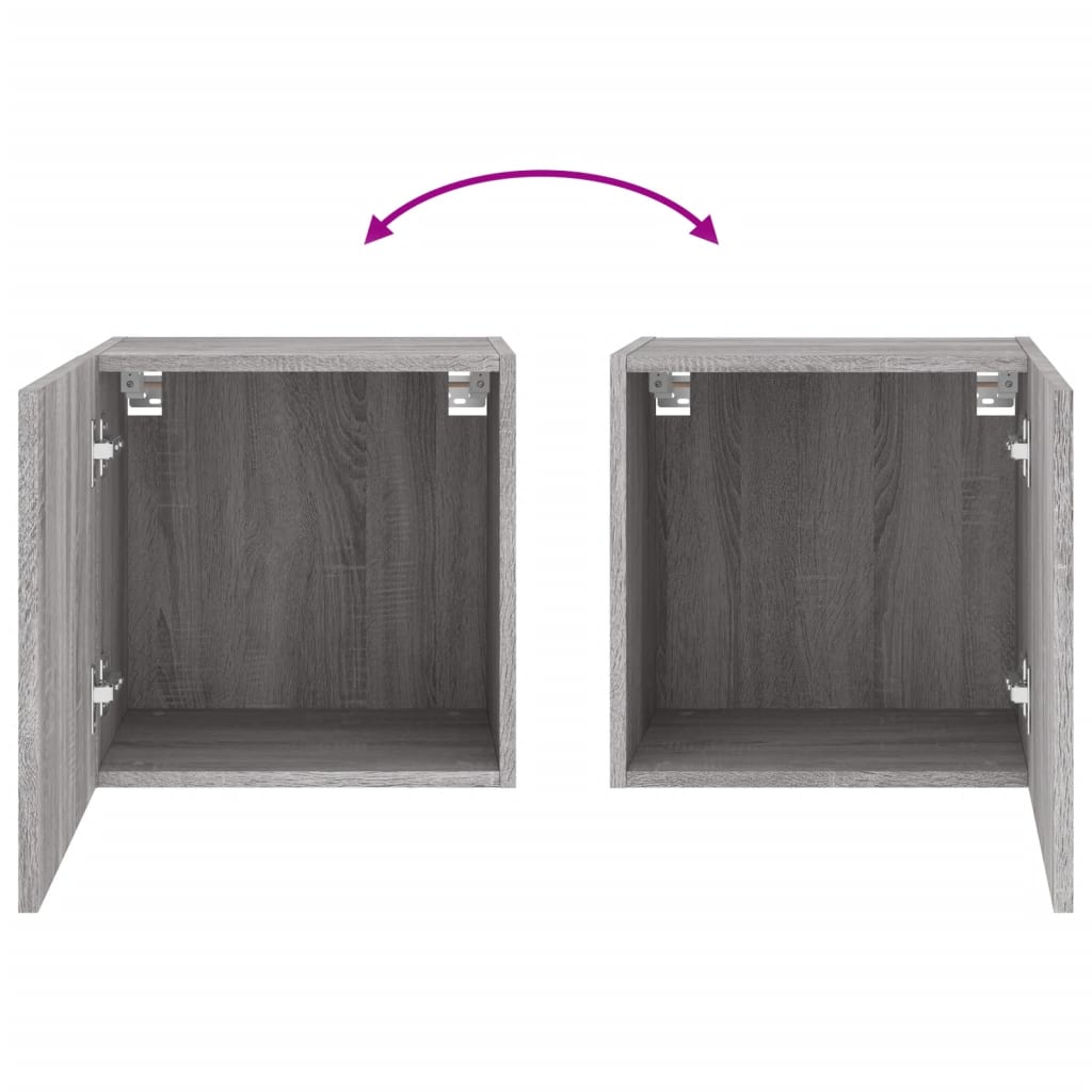 Armoires murales TV 2 pcs. Gris Sonoma 40,5x30x40 cm matériau bois