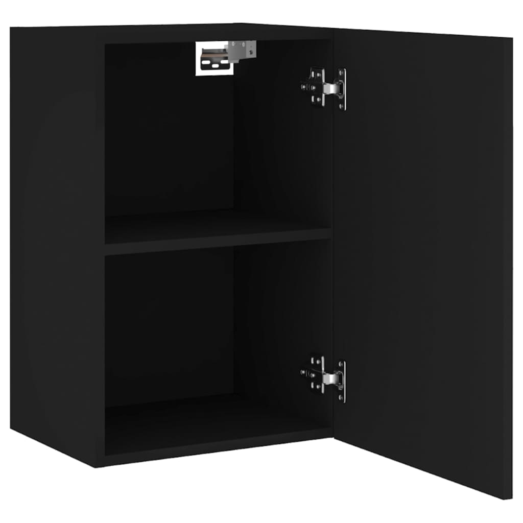 Meuble TV mural noir 40,5x30x60 cm en bois