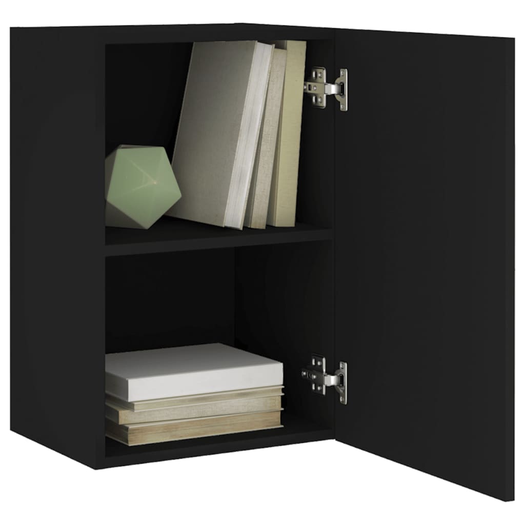 Meubles muraux TV 2 pièces noir 40,5x30x60 cm matériau bois