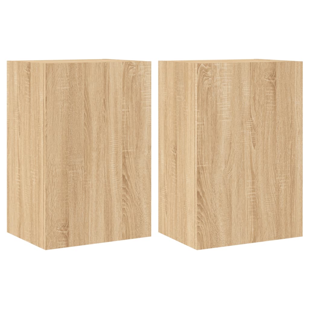 Meubles muraux TV 2 pièces chêne Sonoma 40,5x30x60 cm matériau bois.