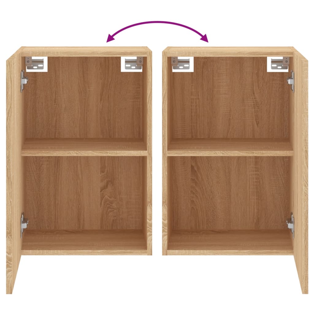 Meubles muraux TV 2 pièces chêne Sonoma 40,5x30x60 cm matériau bois.