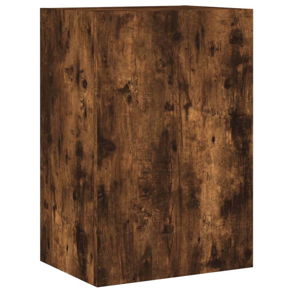 Meubles muraux TV 2 pièces Chêne fumé 40,5x30x60 cm matériau bois.