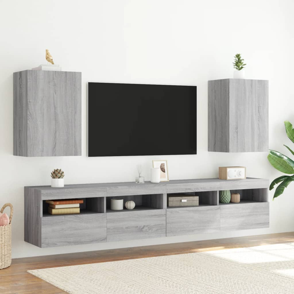 Meuble TV mural gris Sonoma 40,5x30x60 cm en bois