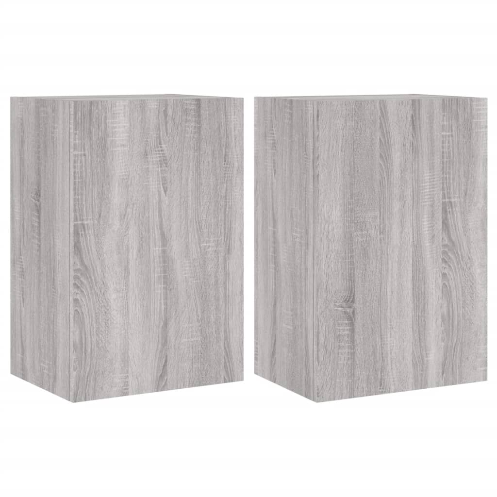 Armoires murales TV 2 pcs. Gris Sonoma 40,5x30x60 cm matériau bois