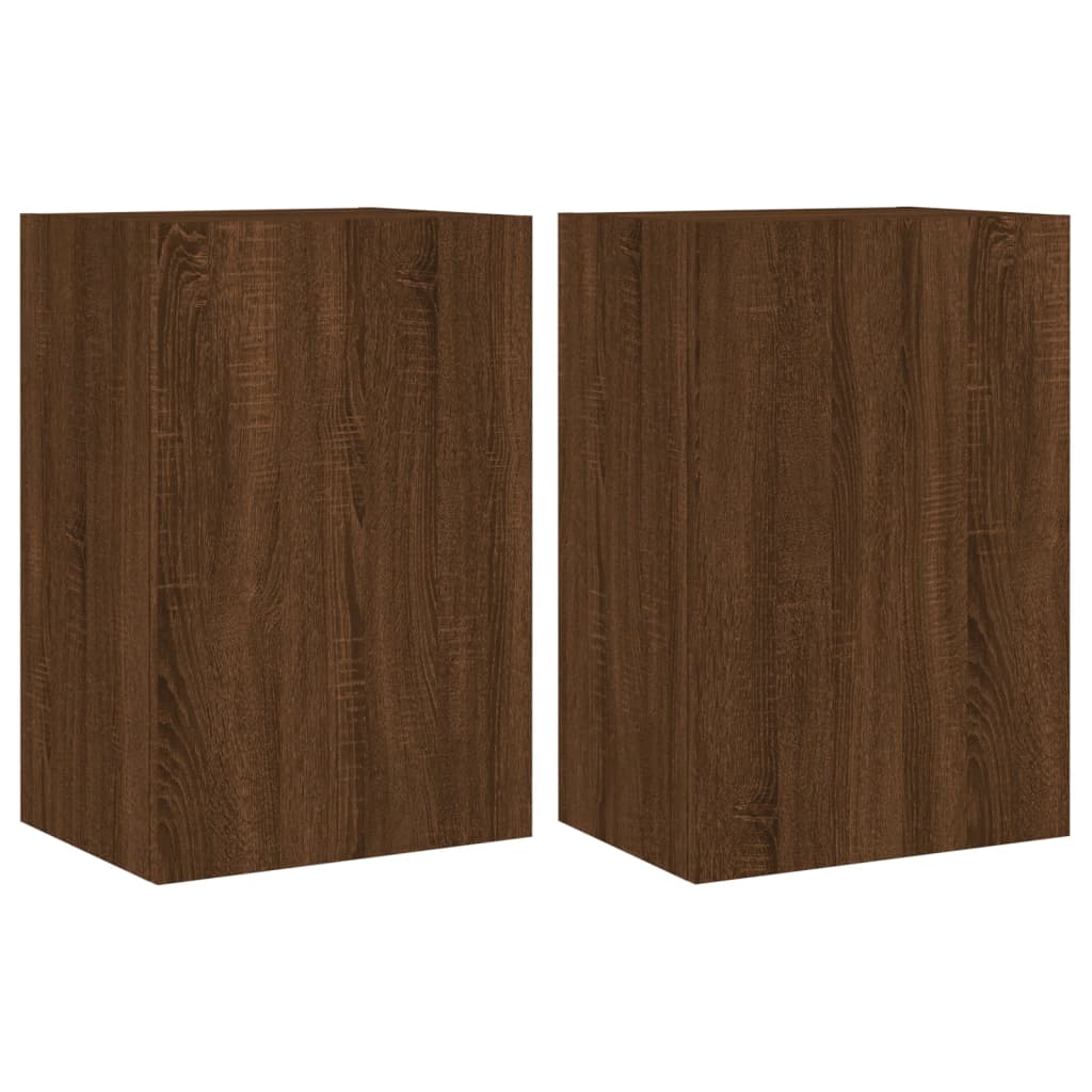 Meubles muraux TV 2 pièces aspect chêne marron 40,5x30x60 cm