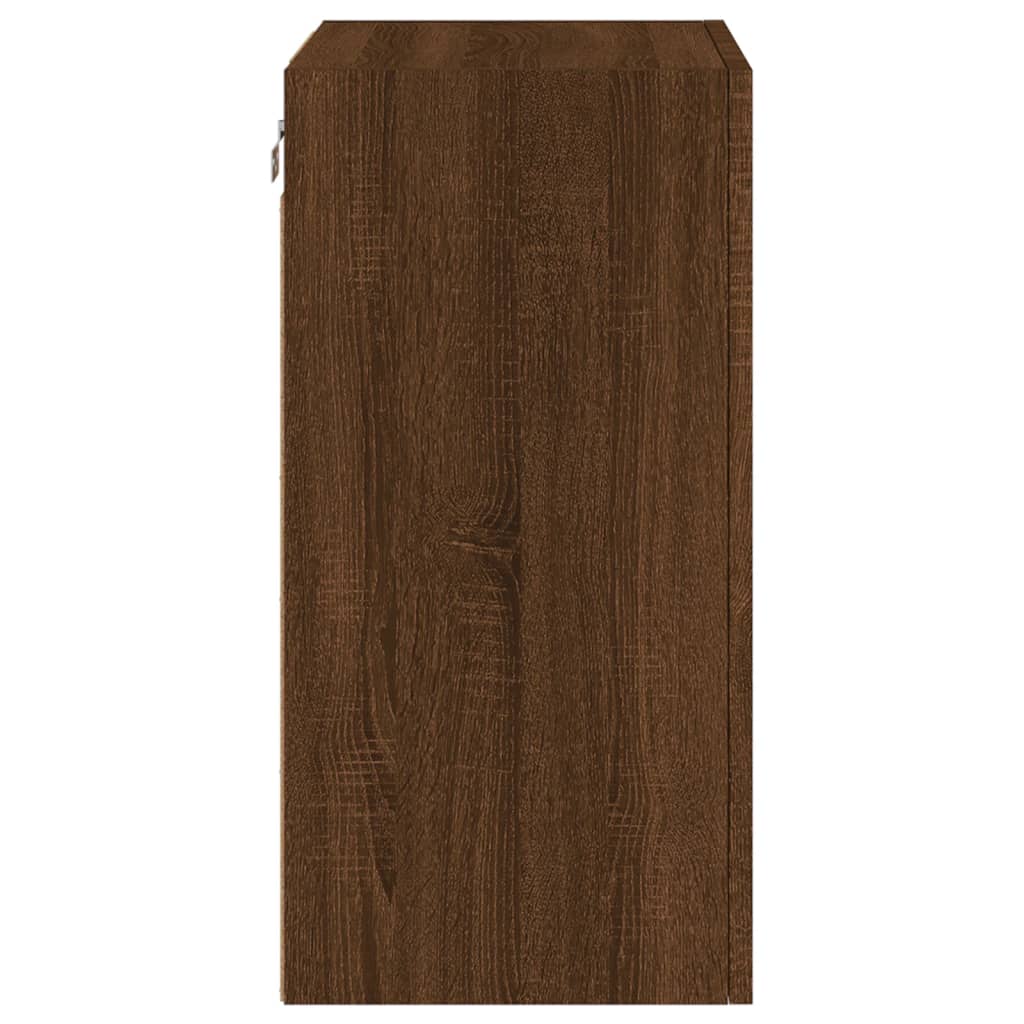 Meubles muraux TV 2 pièces aspect chêne marron 40,5x30x60 cm