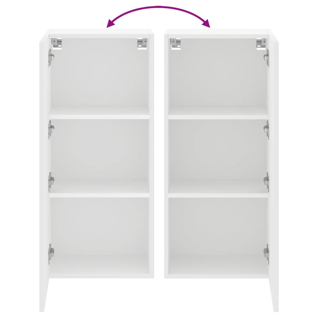 Meuble TV mural blanc 40,5x30x90 cm en bois