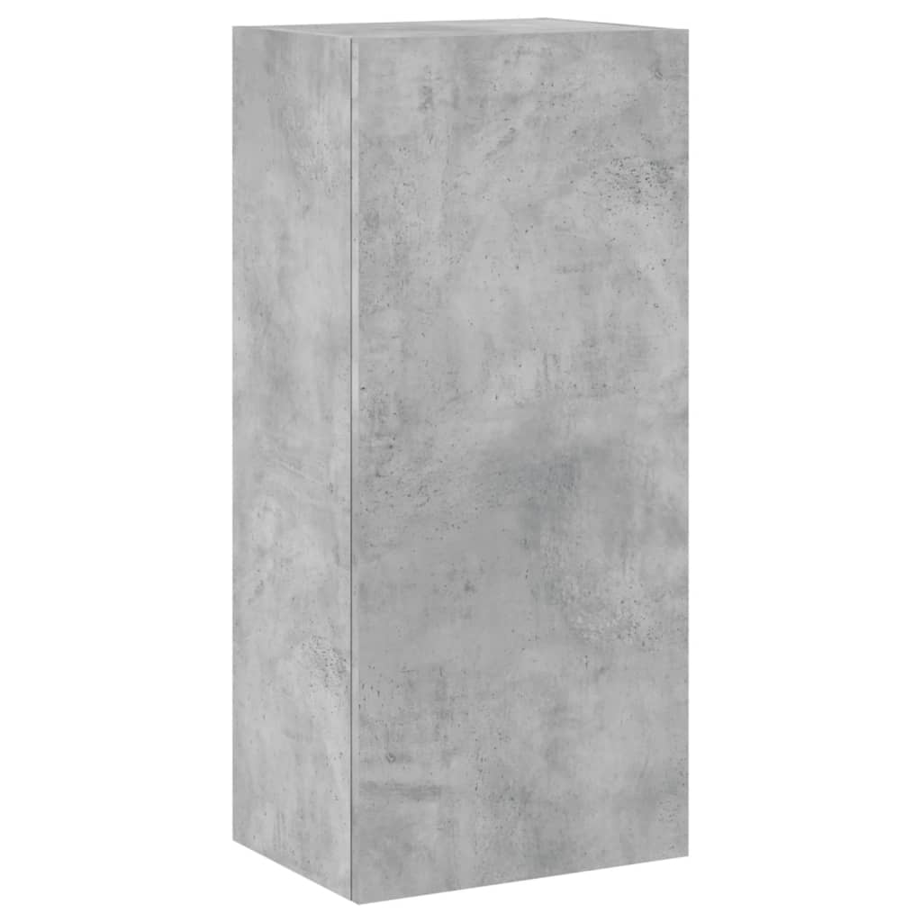 Meuble TV mural gris béton 40,5x30x90 cm en bois