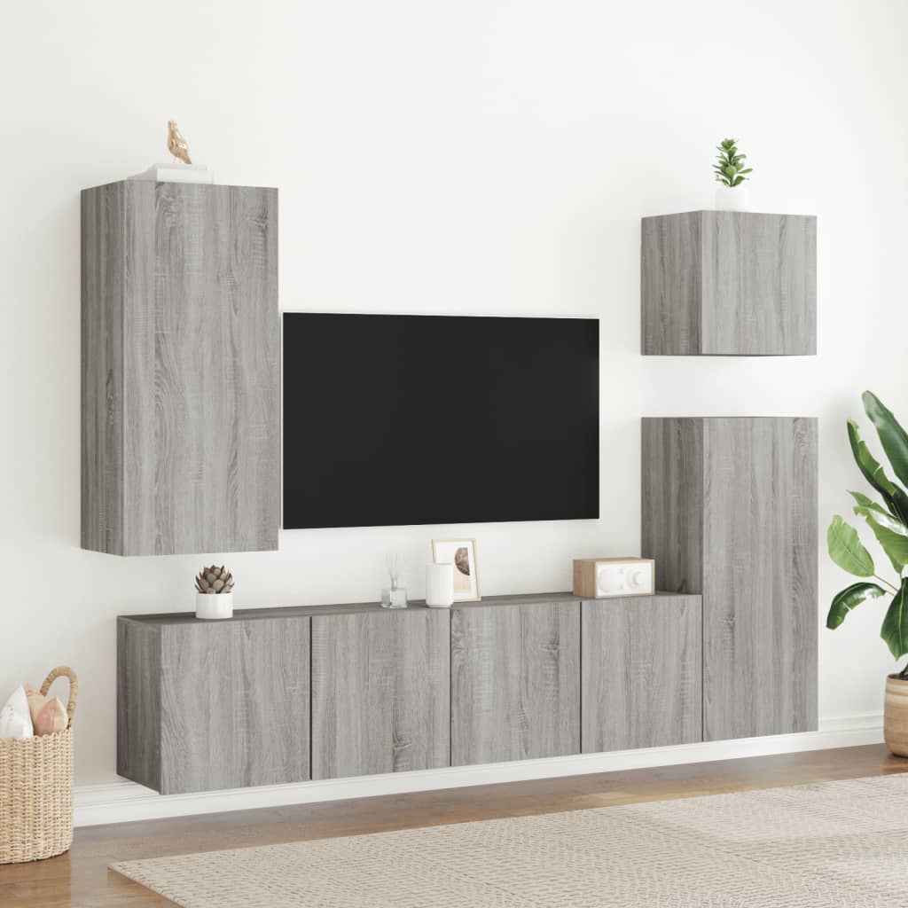 TV-Wandschrank Grau Sonoma 40,5x30x90 cm Holzwerkstoff