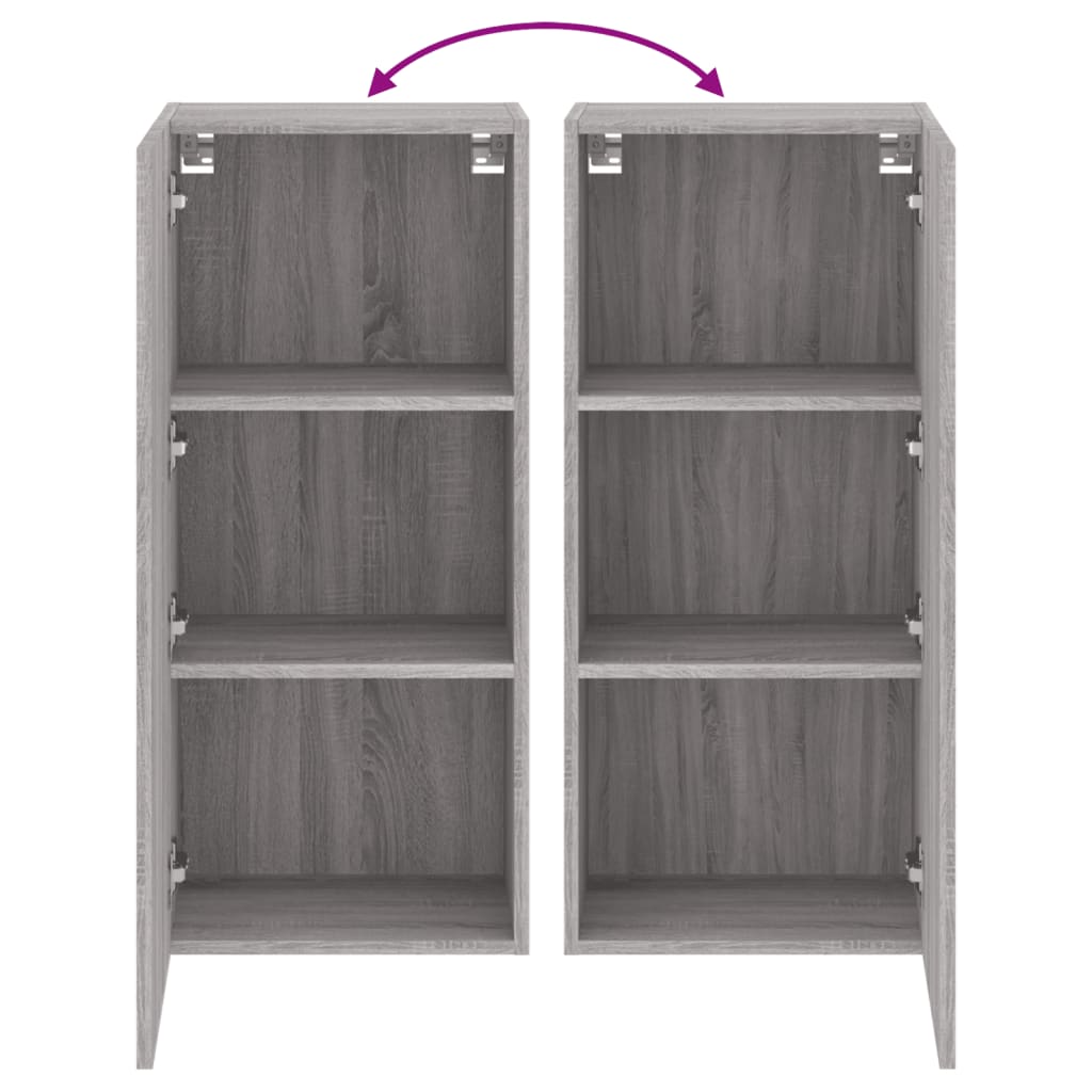 Meuble TV mural gris Sonoma 40,5x30x90 cm en bois