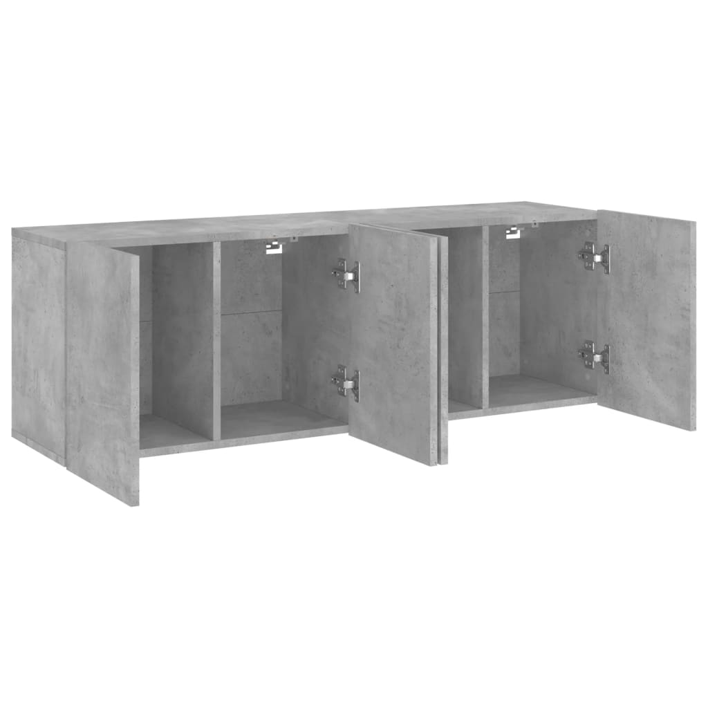 Armoires murales TV 2 pcs gris béton 60x30x41 cm