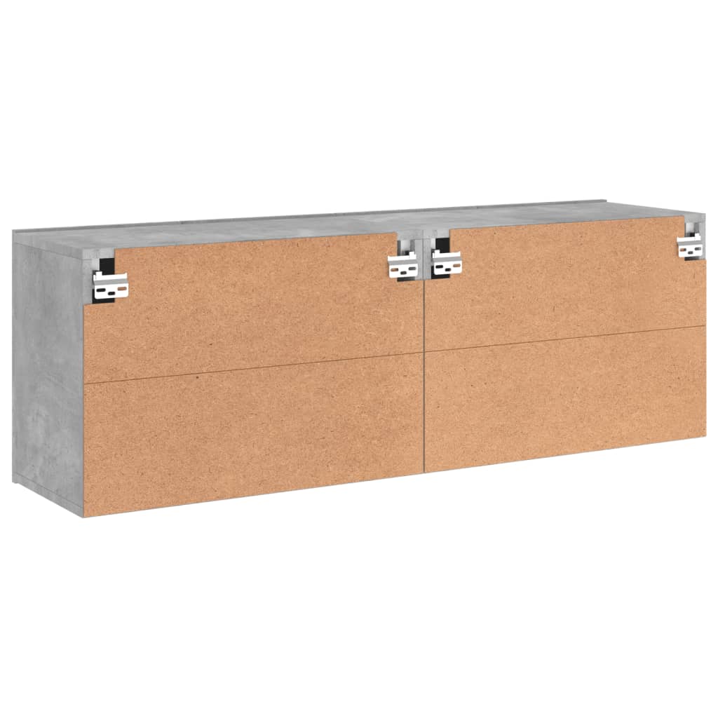 Armoires murales TV 2 pcs gris béton 60x30x41 cm